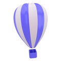 Hot air balloon blur white stripes, colorful aerostat on white background. 3d render. Royalty Free Stock Photo