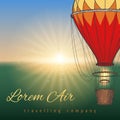 Hot air balloon on blurred background