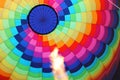 Hot air balloon with burning flame