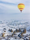 Hot air balloon and Cappadocia Royalty Free Stock Photo