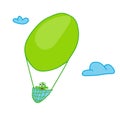 Hot air balloon cartoon vector illustration