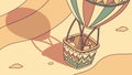 Hot Air Balloon Casting Shadow on Warm Landscape, vector design Generative AI Royalty Free Stock Photo