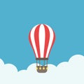 Hot air balloon, clouds Royalty Free Stock Photo