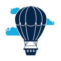 Hot Air Balloon and Clouds vector background. A symbol of flight, freedom and travel Royalty Free Stock Photo