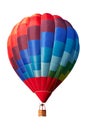 Hot air balloon, colorful aerostat on white, clipping path Royalty Free Stock Photo