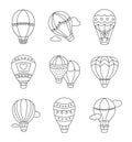 Hot air balloon. Coloring Page Royalty Free Stock Photo