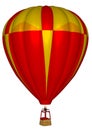 Hot air balloon - 3D render Royalty Free Stock Photo