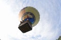 Hot-air balloon drifting in the sky, view from below. Festival of balloons Ã¢â¬ÅPereiaslav-2018