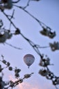 Hot air balloon drifting in the wind