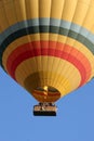 A hot air balloon during an early morning flight near Goreme in the Cappadocia region of Turkey.