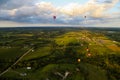 Hot Air Balloon Festival From The Sky Royalty Free Stock Photo