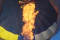 Hot air balloon with flame. Closeup.hot air balloon as it takes you on an adventure over the earth