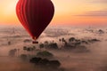 Hot air balloon flight in Bagan Royalty Free Stock Photo