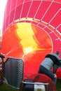 Flames are filling a hot air balloon