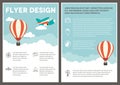 Hot Air Balloon Flyer Template Design Royalty Free Stock Photo