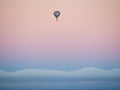 Hot air balloon, flying the American Flag at sunrise. 2019 Albuquerque International Balloon Fiesta. Royalty Free Stock Photo