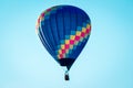 Hot air balloon flying by in a clear blue sky during an airshow in Battle Creek Michigan