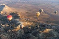 Hot air balloon flying over Cappadocia