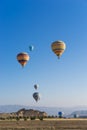 Hot air balloon flying over Cappadocia