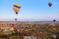 Hot Air Balloon Flying Over Cappadocia Turkey