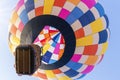 Hot air balloon on sunny blue sky, close-up Royalty Free Stock Photo