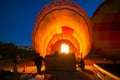 Hot air balloon getting ready for take off. Cappadocia activity Royalty Free Stock Photo