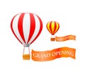 Hot air balloon with grand openning flag