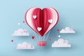 hot air balloon in a heart shape
