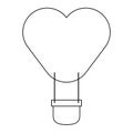 Hot air balloon heart shaped Royalty Free Stock Photo