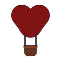 Hot air balloon heart shaped Royalty Free Stock Photo