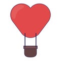 Hot air balloon heart shaped Royalty Free Stock Photo