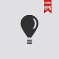 Hot air balloon icon isolated on grey background.Vector illustration. Royalty Free Stock Photo