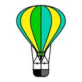 Hot air balloon isolated vector icon on the whight