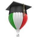 Hot Air Balloon with Italian Flag and Graduation cap