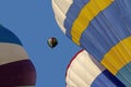 Colorful hot air balloons taking to the sky for fun on a cold morning in Portland, USA