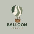 Hot air balloon logo premium creative design colorful air transport symbol template simple style