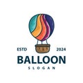 Hot air balloon logo premium creative design colorful air transport symbol template simple style