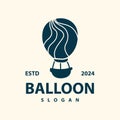 Hot air balloon logo premium creative design colorful air transport symbol template simple style