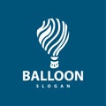 Hot air balloon logo premium creative design colorful air transport symbol template simple style