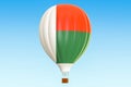 Hot air balloon with Madagascar flag, 3D rendering Royalty Free Stock Photo