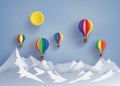 Hot air balloon and mountain Royalty Free Stock Photo