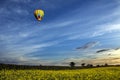 Hot Air Balloon - North Yorkshire Countryside - England Royalty Free Stock Photo