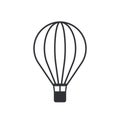 Hot air balloon outline icon, modern minimal flat design style, linear vector illustration