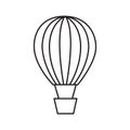 Hot air balloon outline icon vector isolated