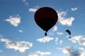 Hot air balloon over blue sky