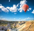 Hot air balloon over Cappadocia Royalty Free Stock Photo