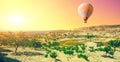 Hot air balloon over Cappadocia Royalty Free Stock Photo