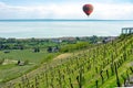 hot-air balloon over lake Balaton in Hungary Royalty Free Stock Photo