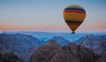 Hot air balloon over Mount Moses Sinai sunset Royalty Free Stock Photo