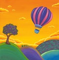 Hot air balloon painting scenery.
